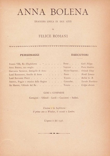 Anna Bolena : tragedia lirica in due atti / G. Donizetti ; opera completa per canto e pianoforte
