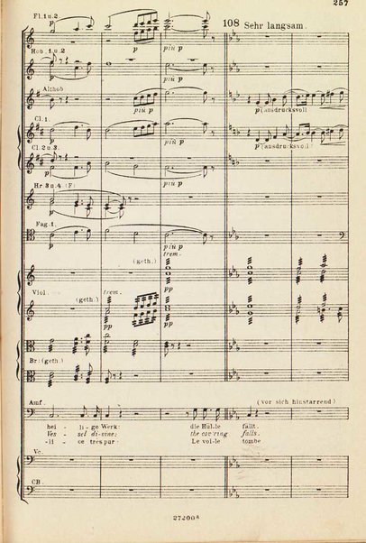 Parsifal : ein Buhnenweihfestspiel / von Richard Wagner ; english translation by Margaret H. Glyn ; version francaise par Alfred Ernst