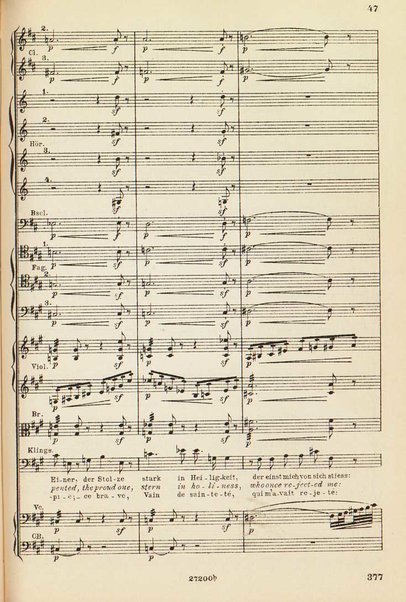 Parsifal : ein Buhnenweihfestspiel / von Richard Wagner ; english translation by Margaret H. Glyn ; version francaise par Alfred Ernst