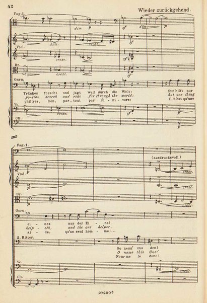 Parsifal : ein Buhnenweihfestspiel / von Richard Wagner ; english translation by Margaret H. Glyn ; version francaise par Alfred Ernst