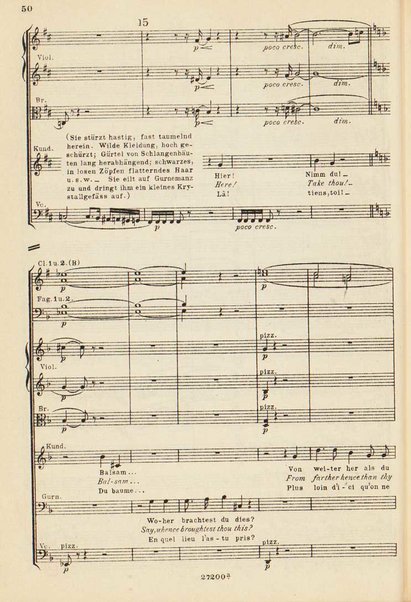 Parsifal : ein Buhnenweihfestspiel / von Richard Wagner ; english translation by Margaret H. Glyn ; version francaise par Alfred Ernst