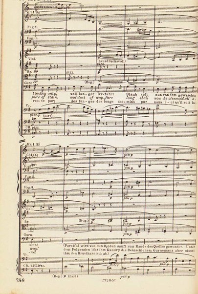 Parsifal : ein Buhnenweihfestspiel / von Richard Wagner ; english translation by Margaret H. Glyn ; version francaise par Alfred Ernst