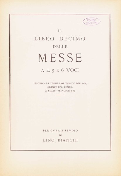 Il libro decimo delle Messe a 4, 5 e 6 voci. 27