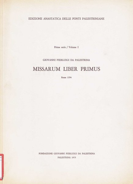 Missarum liber primus. 1