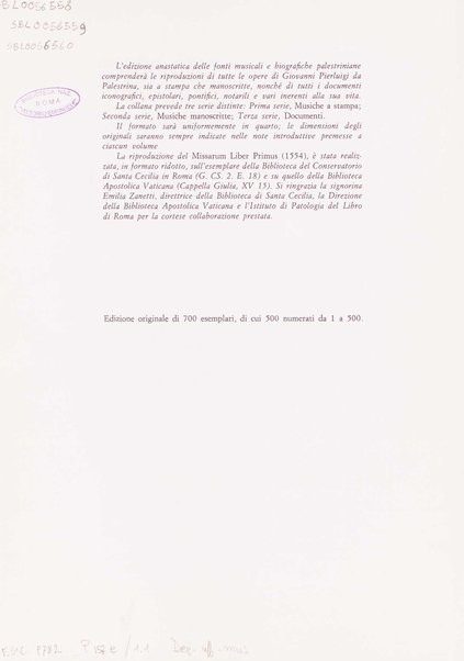 Missarum liber primus. 1