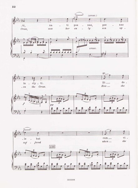 Stabat mater, op. 61 : per 2 soprani, tenore, coro ad libitum e archi : testi latino e inglese / versione inglese di Geoffrey Dunn ... ; canto e pianoforte ... Riccardo Allorto