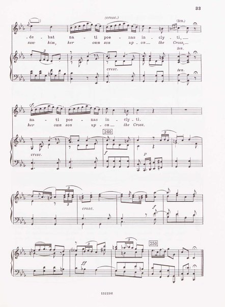 Stabat mater, op. 61 : per 2 soprani, tenore, coro ad libitum e archi : testi latino e inglese / versione inglese di Geoffrey Dunn ... ; canto e pianoforte ... Riccardo Allorto