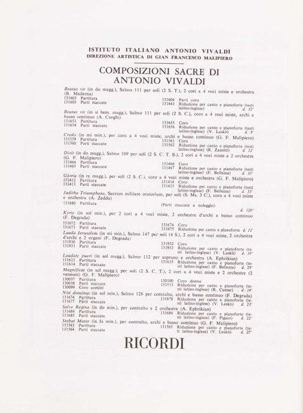 Stabat mater, op. 61 : per 2 soprani, tenore, coro ad libitum e archi : testi latino e inglese / versione inglese di Geoffrey Dunn ... ; canto e pianoforte ... Riccardo Allorto