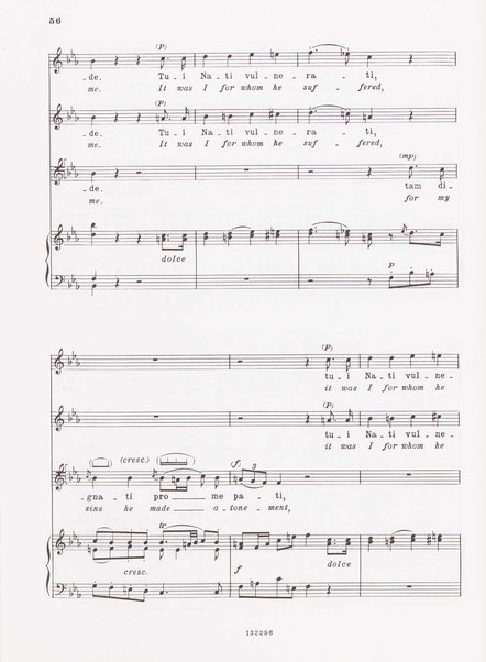 Stabat mater, op. 61 : per 2 soprani, tenore, coro ad libitum e archi : testi latino e inglese / versione inglese di Geoffrey Dunn ... ; canto e pianoforte ... Riccardo Allorto