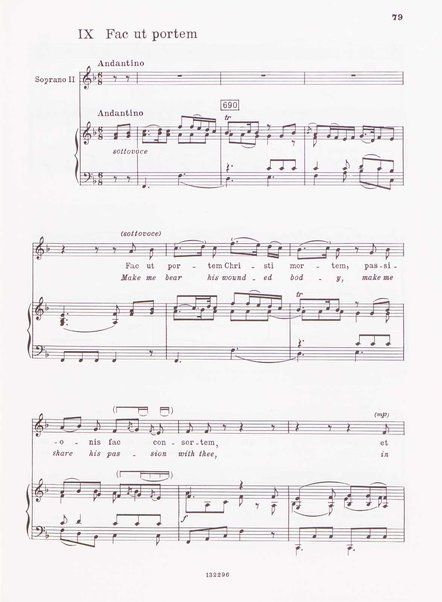 Stabat mater, op. 61 : per 2 soprani, tenore, coro ad libitum e archi : testi latino e inglese / versione inglese di Geoffrey Dunn ... ; canto e pianoforte ... Riccardo Allorto