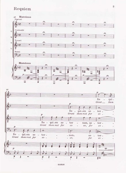 Messa di Requiem : per soli (soprano, contralto, tenore e 2 bassi), coro a 4 voci miste e orchestra / Gaetano Donizetti ; testi in latino e inglese (versione inglese di Geoffrey Dunn) ; revisione e riduzione di Vilmos Lesko [per] cento e pianoforte