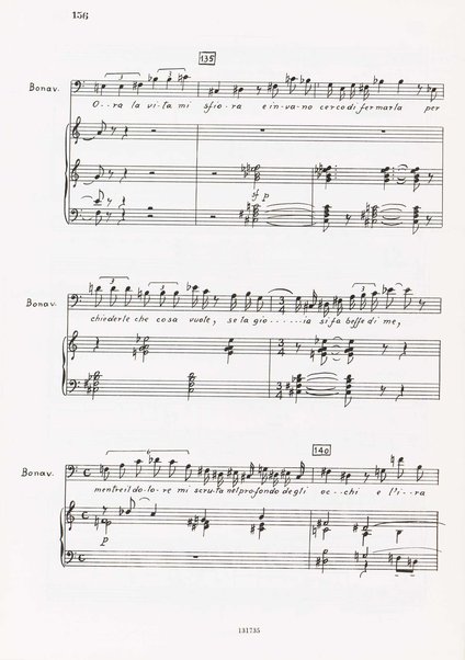 Le metamorfosi di Bonaventura : 1963-1965 : opera in tre parti : 1.: Bonaventura guardia di notte, 2.: El burlador de Sevilla, 3.: La pazzia di Bonaventura / G. Francesco Malipiero ; riassunto per canto e pianoforte