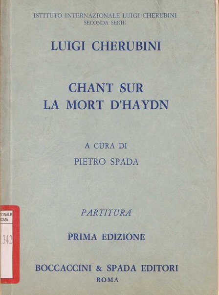 Chant sur la mort d'Haydn / Luigi Cherubini ; a cura di Pietro Spada
