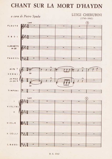 Chant sur la mort d'Haydn / Luigi Cherubini ; a cura di Pietro Spada