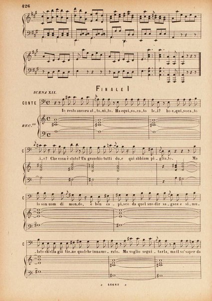 Il matrimonio segreto : melodramma giocoso in due atti / D. Cimarosa ; opera completa per canto e pianoforte