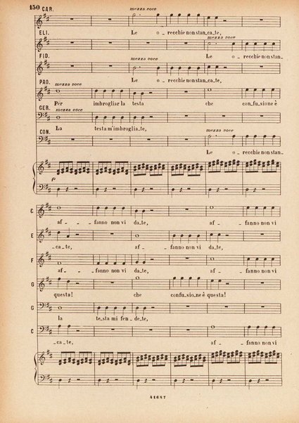 Il matrimonio segreto : melodramma giocoso in due atti / D. Cimarosa ; opera completa per canto e pianoforte