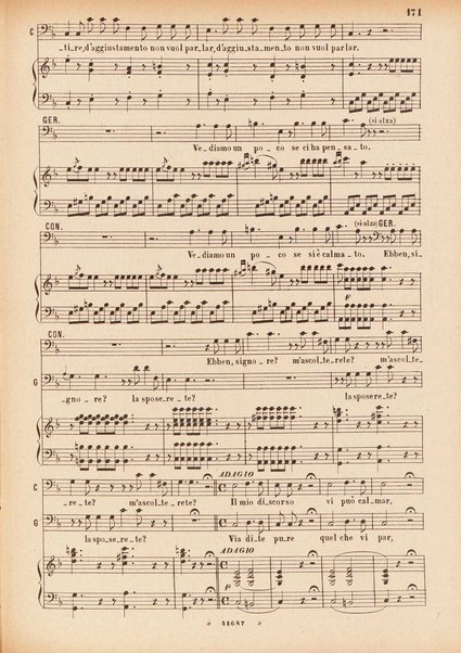 Il matrimonio segreto : melodramma giocoso in due atti / D. Cimarosa ; opera completa per canto e pianoforte