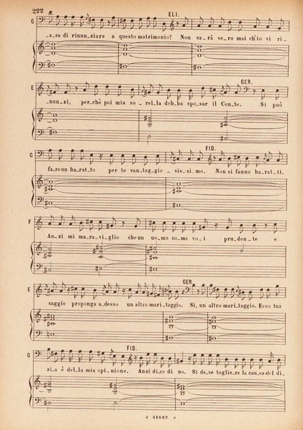 Il matrimonio segreto : melodramma giocoso in due atti / D. Cimarosa ; opera completa per canto e pianoforte