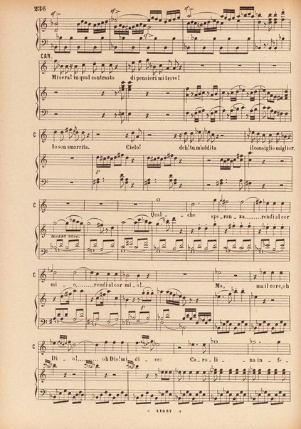 Il matrimonio segreto : melodramma giocoso in due atti / D. Cimarosa ; opera completa per canto e pianoforte