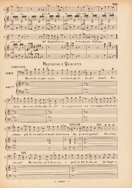 Il matrimonio segreto : melodramma giocoso in due atti / D. Cimarosa ; opera completa per canto e pianoforte