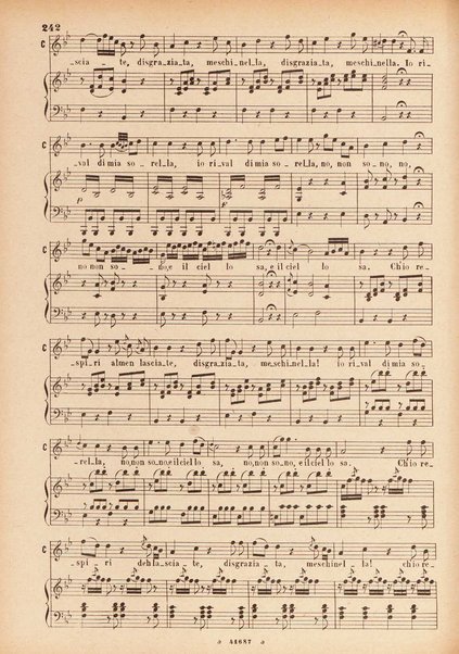 Il matrimonio segreto : melodramma giocoso in due atti / D. Cimarosa ; opera completa per canto e pianoforte