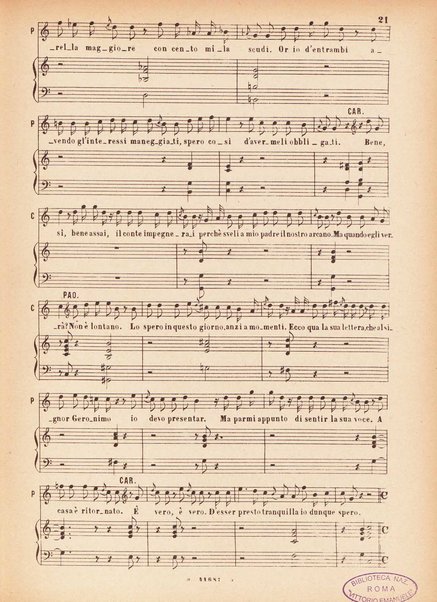 Il matrimonio segreto : melodramma giocoso in due atti / D. Cimarosa ; opera completa per canto e pianoforte