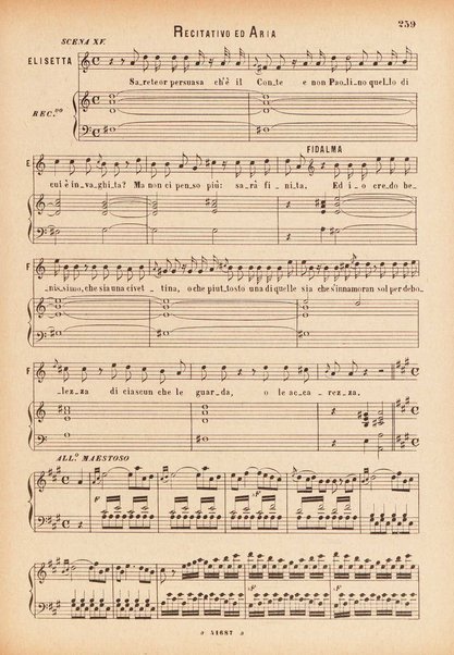 Il matrimonio segreto : melodramma giocoso in due atti / D. Cimarosa ; opera completa per canto e pianoforte