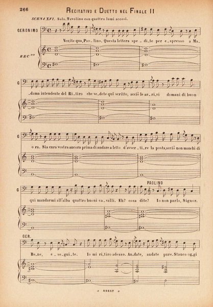 Il matrimonio segreto : melodramma giocoso in due atti / D. Cimarosa ; opera completa per canto e pianoforte