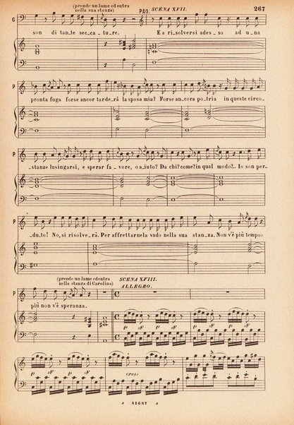 Il matrimonio segreto : melodramma giocoso in due atti / D. Cimarosa ; opera completa per canto e pianoforte