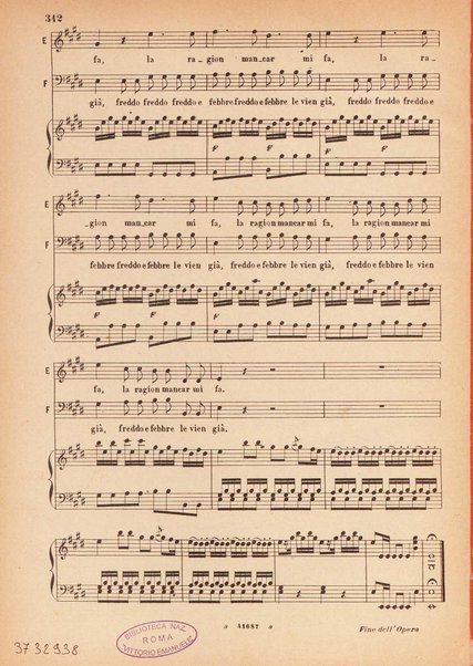 Il matrimonio segreto : melodramma giocoso in due atti / D. Cimarosa ; opera completa per canto e pianoforte