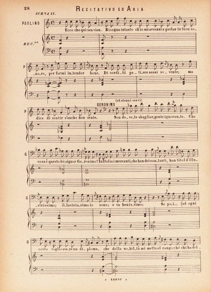 Il matrimonio segreto : melodramma giocoso in due atti / D. Cimarosa ; opera completa per canto e pianoforte