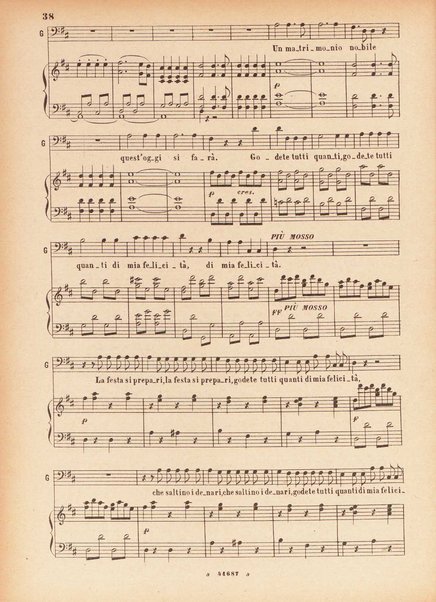 Il matrimonio segreto : melodramma giocoso in due atti / D. Cimarosa ; opera completa per canto e pianoforte