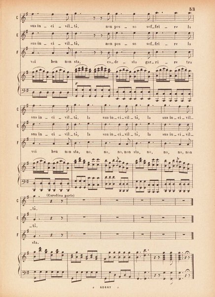 Il matrimonio segreto : melodramma giocoso in due atti / D. Cimarosa ; opera completa per canto e pianoforte