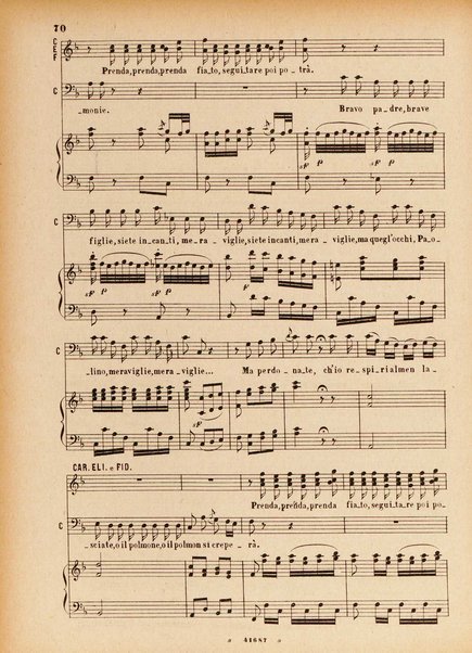 Il matrimonio segreto : melodramma giocoso in due atti / D. Cimarosa ; opera completa per canto e pianoforte