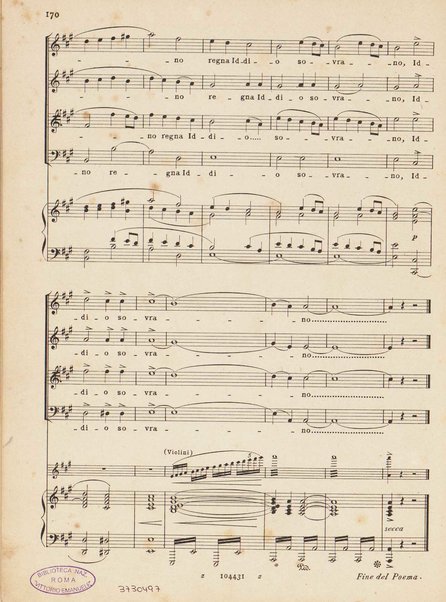 Mosé : poema sinfonico-vocale in un prologo e tre parti / testo di A. Cameroni e P. Croci ; musica di D. Lorenzo Perosi ; riduzione per canto e pianoforte di Ugo Solazzi