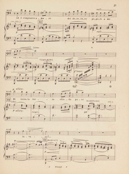 Mosé : poema sinfonico-vocale in un prologo e tre parti / testo di A. Cameroni e P. Croci ; musica di D. Lorenzo Perosi ; riduzione per canto e pianoforte di Ugo Solazzi