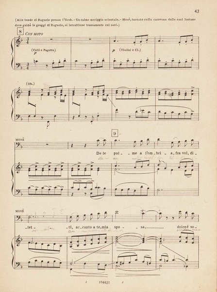 Mosé : poema sinfonico-vocale in un prologo e tre parti / testo di A. Cameroni e P. Croci ; musica di D. Lorenzo Perosi ; riduzione per canto e pianoforte di Ugo Solazzi