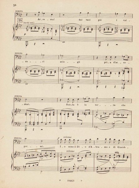 Mosé : poema sinfonico-vocale in un prologo e tre parti / testo di A. Cameroni e P. Croci ; musica di D. Lorenzo Perosi ; riduzione per canto e pianoforte di Ugo Solazzi