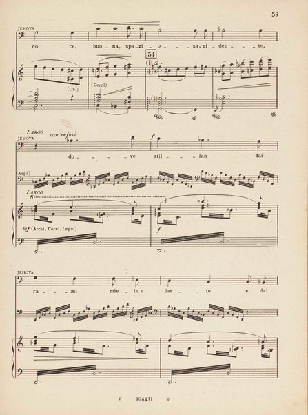 Mosé : poema sinfonico-vocale in un prologo e tre parti / testo di A. Cameroni e P. Croci ; musica di D. Lorenzo Perosi ; riduzione per canto e pianoforte di Ugo Solazzi