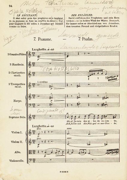 Le Roi David : psaume symphonique en trois parties / Arthur Honegger ; d'après le drame de René Morax