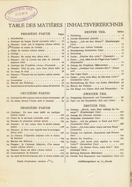 Le Roi David : psaume symphonique en trois parties / Arthur Honegger ; d'après le drame de René Morax