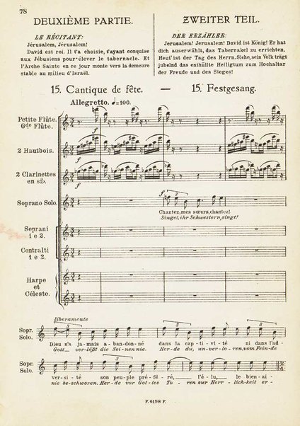 Le Roi David : psaume symphonique en trois parties / Arthur Honegger ; d'après le drame de René Morax