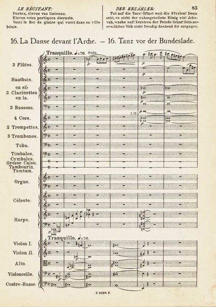 Le Roi David : psaume symphonique en trois parties / Arthur Honegger ; d'après le drame de René Morax