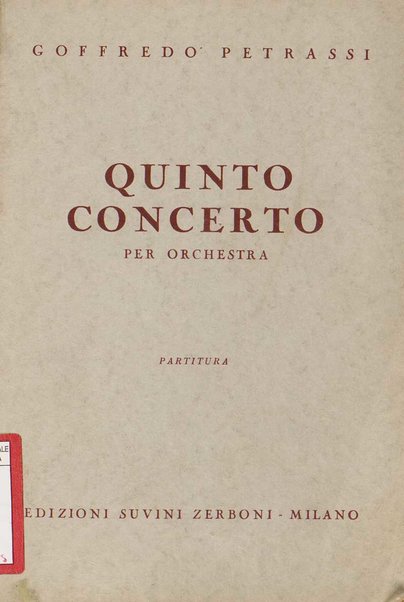 Quinto concerto, per orchestra / Goffredo Petrassi