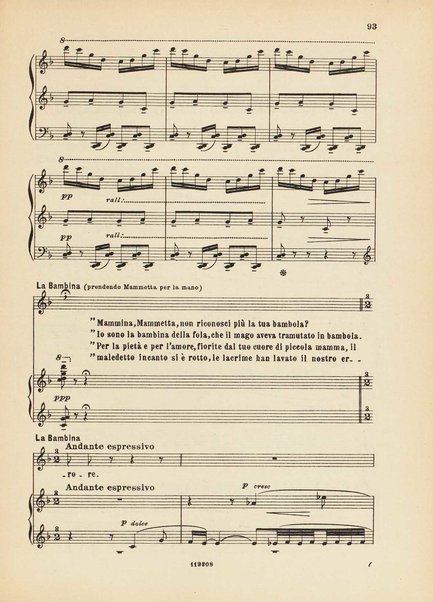 La ninna nanna della bambola : favola in due quadri per il teatro dei fanciulli / F. Balilla Pratella ; da La favola incantata di Luciano De Nardis ; riduzione per canto e pianoforte