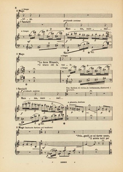 La ninna nanna della bambola : favola in due quadri per il teatro dei fanciulli / F. Balilla Pratella ; da La favola incantata di Luciano De Nardis ; riduzione per canto e pianoforte