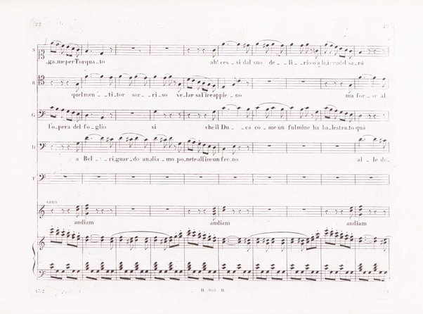 Torquato Tasso : melodramma in tre atti / di Giacopo Ferretti ; musica del m.o Gaetano Donizetti ; ridotta con accomp.to di pianoforte dall'abate G. Moro