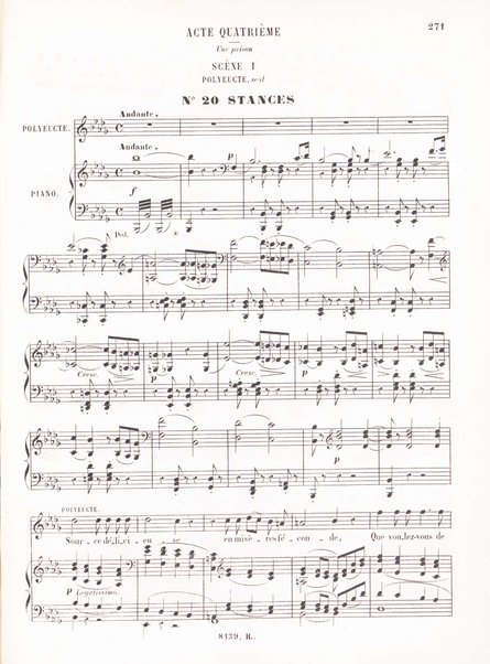 Polyeucte : opéra en cinq actes / paroles de Jules Barbier et Michel Carré ; musique de Ch. Gounod ; partition, piano et chant réduite par H. Salomon