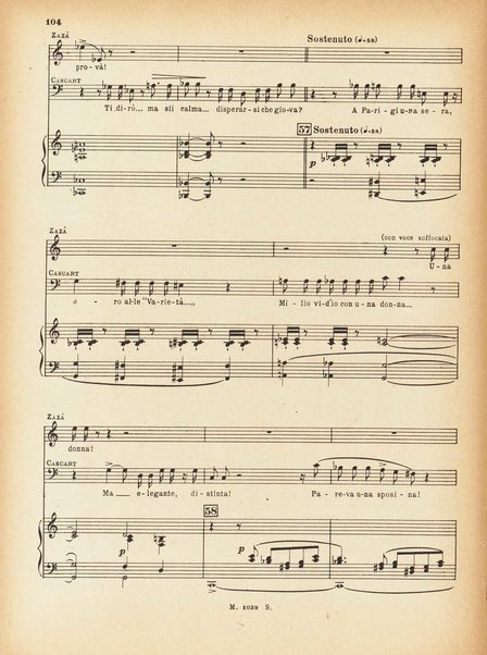 Zazà : commedia lirica in quattro atti / parole e musica di R. Leoncavallo ; tratta dalla commedia di P. Berton e Ch. Simon ; riduzione per canto e pianoforte