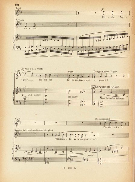 Zazà : commedia lirica in quattro atti / parole e musica di R. Leoncavallo ; tratta dalla commedia di P. Berton e Ch. Simon ; riduzione per canto e pianoforte